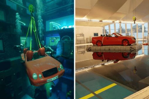 迪拜为“世界最深泳池”推出新玩法，在池底和奔驰跑车合个影